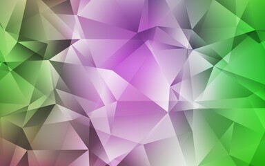 Obraz premium Light Pink, Green vector gradient triangles template. Creative illustration in halftone style with triangles. Triangular pattern for your design.