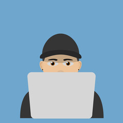 illustration of a person on laptop