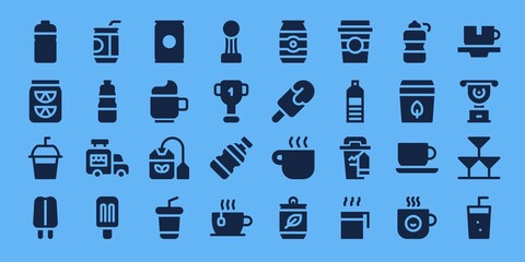 refreshment icon set