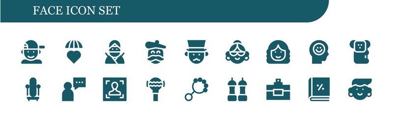 Modern Simple Set of face Vector filled Icons