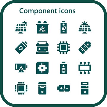 Modern Simple Set of component Vector filled Icons