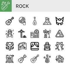 rock simple icons set