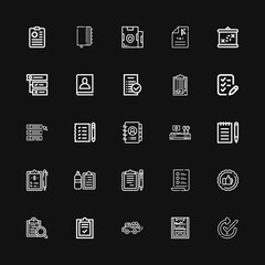 Editable 25 checklist icons for web and mobile