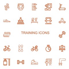 Editable 22 training icons for web and mobile