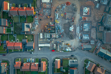 Housing Development in Progress Top Down View