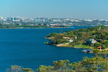 Fototapeta premium Brasilia, DF, Brazil on June 13, 2016. Lago Paranoa and the city of Brasilia in the background.