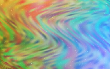 Light Blue, Green vector background with galaxy stars. Shining illustration with sky stars on abstract template. Best design for your ad, poster, banner.