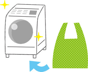 マイバッグをドラム式洗濯機で洗浄し清潔を保つ