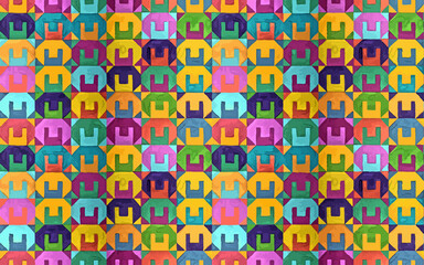 Seamless colorful puzzle pattern vector