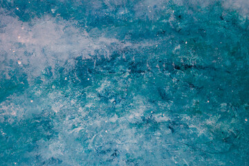 white and blue abstract painting reminiscence of ocean texture with waves or starry night with clouds