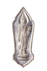 Small Buddha image or Amulet of .Thailand  isolate on  white background.