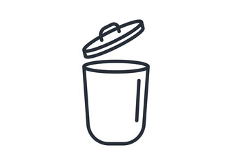 Trash can outline icon isolated on white background. Pictogram icon line symbol for website design, mobile application, ui. Vector illustration. Eps10 - Vector  10