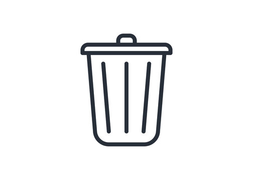 Trash can outline icon isolated on white background. Pictogram icon line symbol for website design, mobile application, ui. Vector illustration. Eps10 - Vector  10