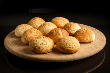 homemade tiger bread on a bamboo plate
