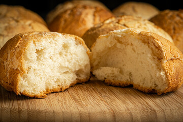 homemade tiger bread on a bamboo plate