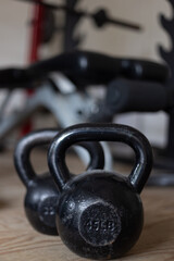 Obraz na płótnie Canvas dumbbell weights on the gym floor