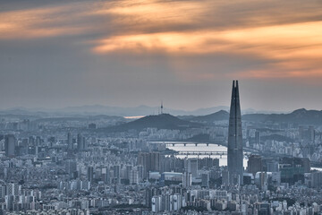 Sunset of city, seoul