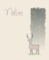 Design of nature deer illustration