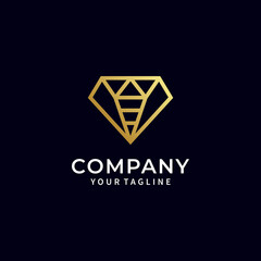 Fototapeta premium Diamond Gold Luxury logo icon design Stock Photos & Vectors 