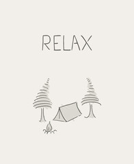 Design of relax camping travel