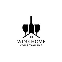 Wine Home  Logo Template Bar / Restaurant Logo Vector Illustration 