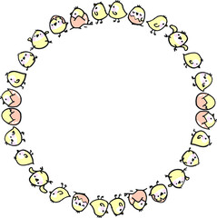 vector cartoon chicks design icon background border frame