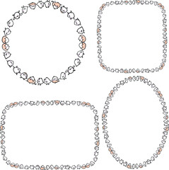 vector cartoon chicks design icon background border frame
