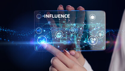 Influencer marketing concept. Business, Technology, Internet and network concept.
