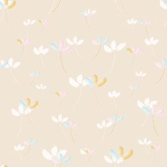 watercolor floral cute retro style seamless pattern design