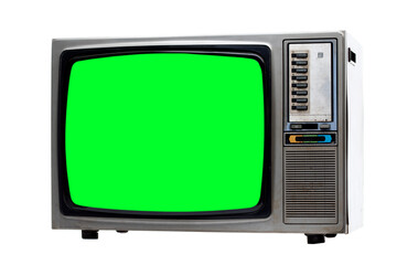 Television with green screen.