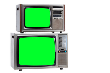 Television with green screen.