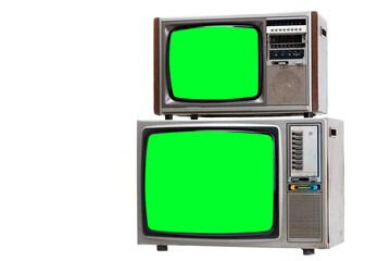 Television with green screen.