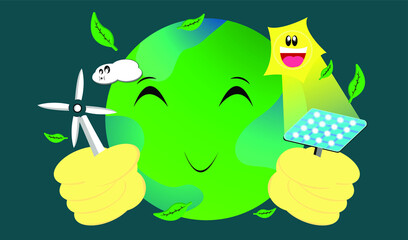 cute cartoon green tree