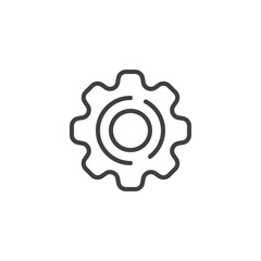 Gear Settings line icon. Cogwheel linear style sign for mobile concept and web design. Cog, gear outline vector icon. Symbol, logo illustration. Vector graphics