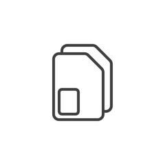 Sim card line icon. linear style sign for mobile concept and web design. Memory card outline vector icon. Symbol, logo illustration. Vector graphics
