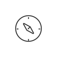 Compass line icon. linear style sign for mobile concept and web design. Navigation, compass outline vector icon. Symbol, logo illustration. Vector graphics