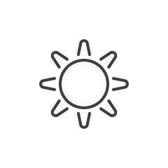 Bright mode line icon. linear style sign for mobile concept and web design. UI sun outline vector icon. Symbol, logo illustration. Vector graphics