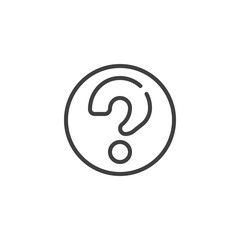 Question Support line icon. linear style sign for mobile concept and web design. Question mark outline vector icon. Symbol, logo illustration. Vector graphics