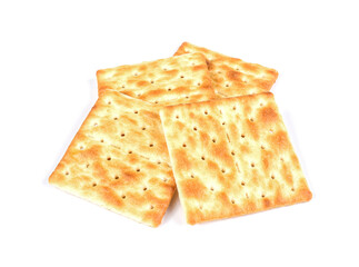 Square crackers isolated on white background