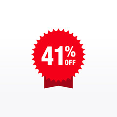 41 discount, Sales Vector badges for Labels, , Stickers, Banners, Tags, Web Stickers, New offer. Discount origami sign banner