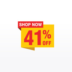 41 discount, Sales Vector badges for Labels, , Stickers, Banners, Tags, Web Stickers, New offer. Discount origami sign banner