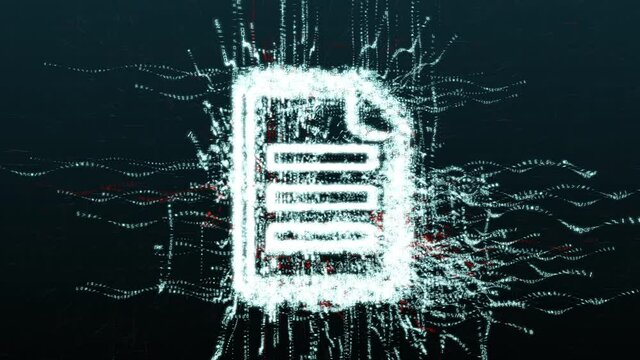 Symbol of a digital electronic document. Modern storage and use of information data.