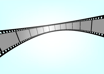 Fototapeta premium Cinema, movie and photography 35mm film strip template. Vector 3D elements.