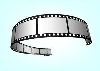 Cinema, movie and photography 35mm film strip template. Vector 3D elements.