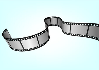 Cinema, movie and photography 35mm film strip template.  Vector 3D elements.