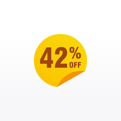 42 discount, Sales Vector badges for Labels, , Stickers, Banners, Tags, Web Stickers, New offer. Discount origami sign banner