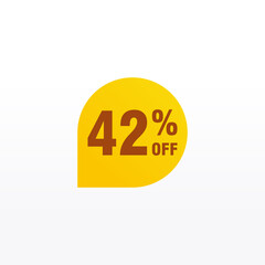 42 discount, Sales Vector badges for Labels, , Stickers, Banners, Tags, Web Stickers, New offer. Discount origami sign banner