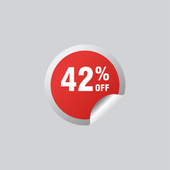 42 discount, Sales Vector badges for Labels, , Stickers, Banners, Tags, Web Stickers, New offer. Discount origami sign banner