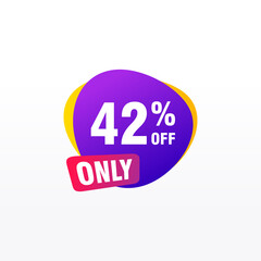 42 discount, Sales Vector badges for Labels, , Stickers, Banners, Tags, Web Stickers, New offer. Discount origami sign banner