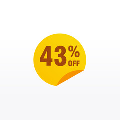 43 discount, Sales Vector badges for Labels, , Stickers, Banners, Tags, Web Stickers, New offer. Discount origami sign banner